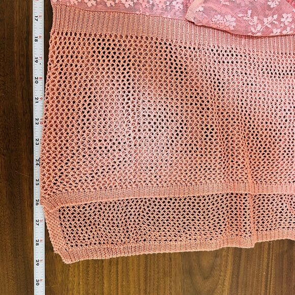 Charlie Paige Womens Open Knit Beach Size S Pink Travel Fairy Festival Coverup - Picture 10 of 10